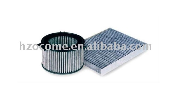 Cartridges for cabin filters with active carbon
